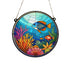 Three Fish and Coral Stained Glass Effect Suncatcher